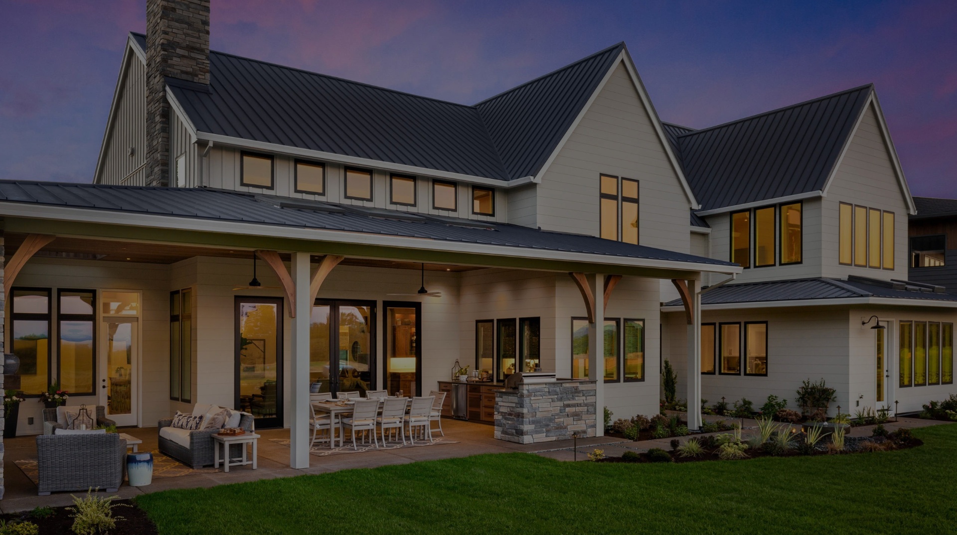 Metal roofing installation on residential home